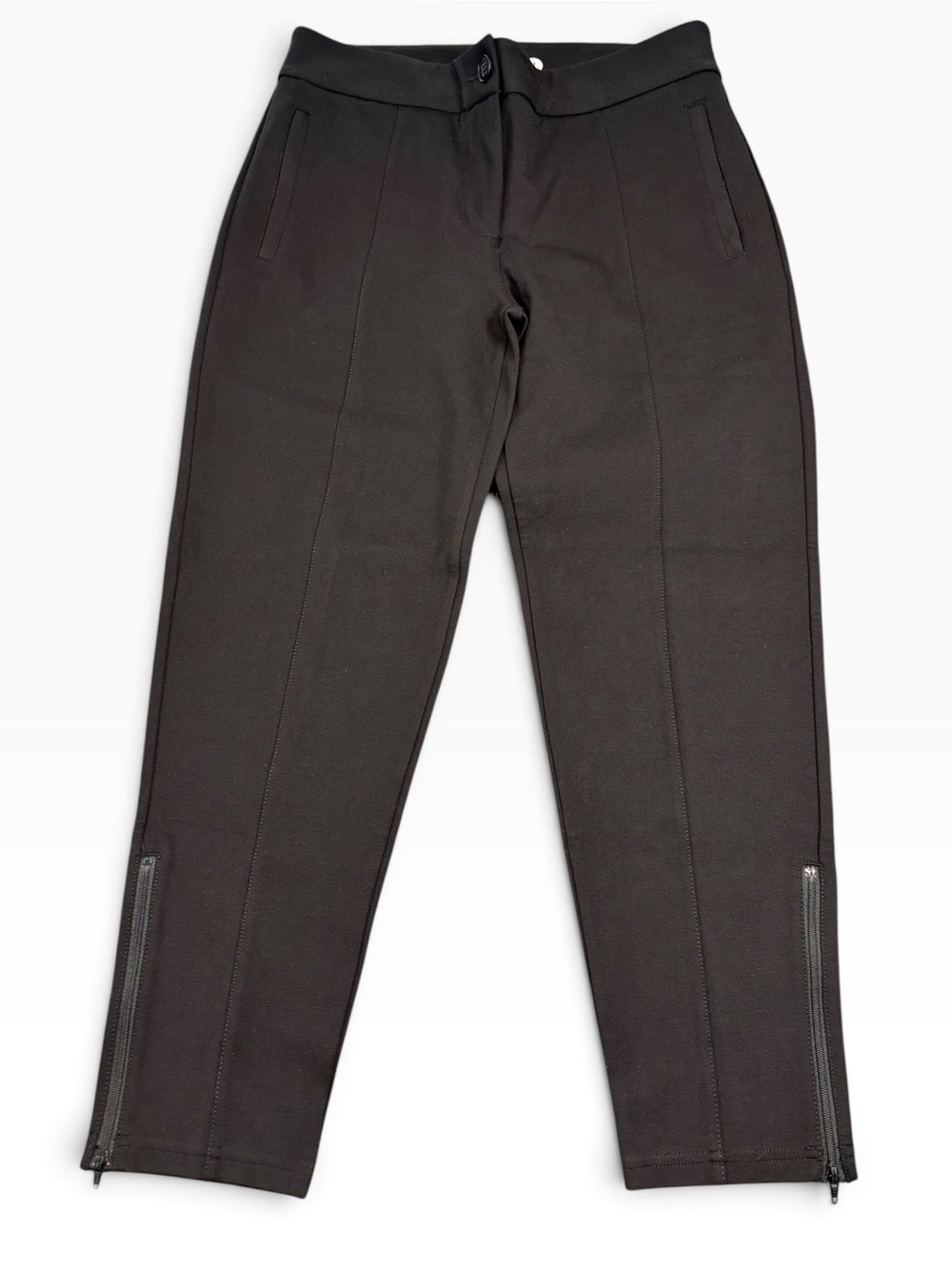 🔥 Betabrand W143Y-BK Dress Pant Yoga Pants Skinny Ankle Zip Black Medium Petite
